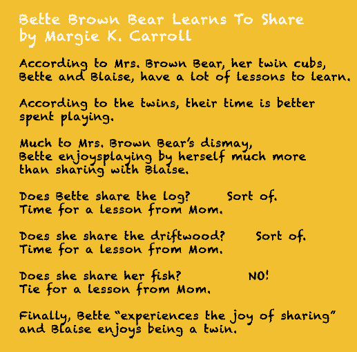Bette Brown Bear childrens Bear story